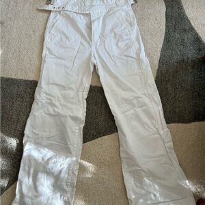 Joe's Jeans Double Buckle White Pants.
